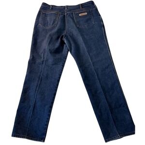 Braxton Stretch Jeans Mens 36x29 Blue Dark Wash Straight Leg Denim Creased Pants